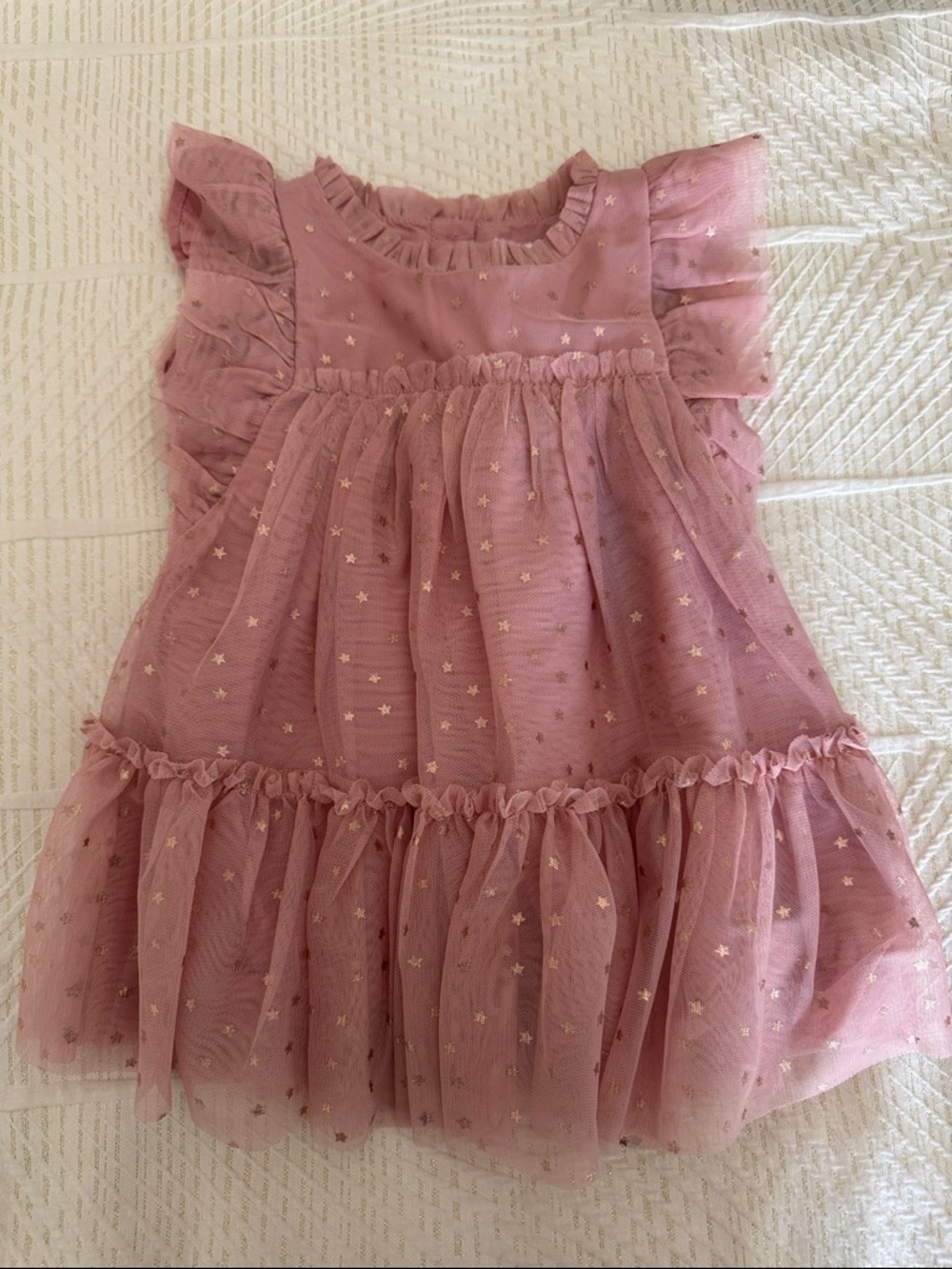 GAP Pink Tulle Star-Appliqué Dress (6-12 months)